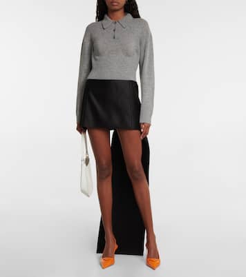 Silk satin miniskirt with train | Prada