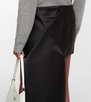 Silk satin miniskirt with train | Prada