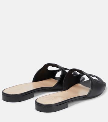 Interlocking G cutout leather sandals | Gucci