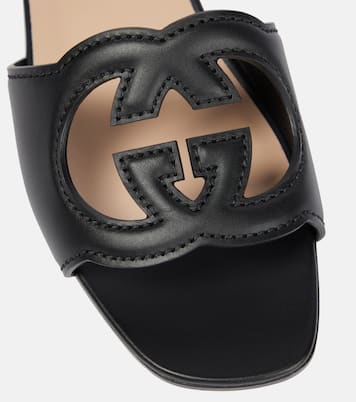 Interlocking G cutout leather sandals | Gucci