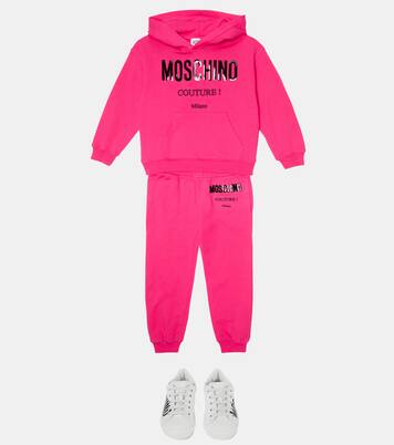 Cotton-blend hoodie and sweatpants set | Moschino Kids