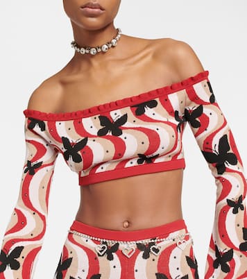 Bedrucktes Cropped-Top | Alessandra Rich