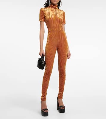 Benton devoré zebra-print catsuit | Alex Perry