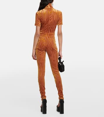 Benton devoré zebra-print catsuit | Alex Perry