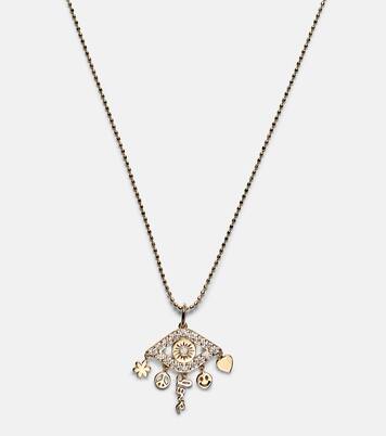 Evil Eye 14kt gold necklace with diamonds | Sydney Evan