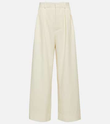 Weite Low-Rise-Hose aus Wolle | Wardrobe.NYC