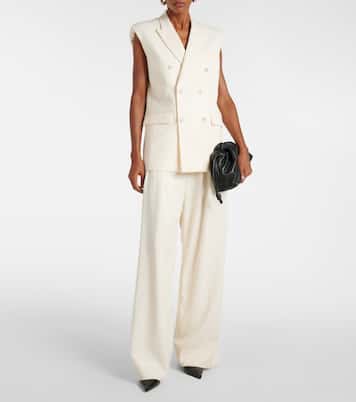 Weite Low-Rise-Hose aus Wolle | Wardrobe.NYC