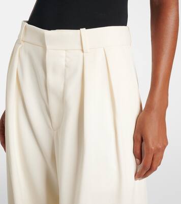 Weite Low-Rise-Hose aus Wolle | Wardrobe.NYC