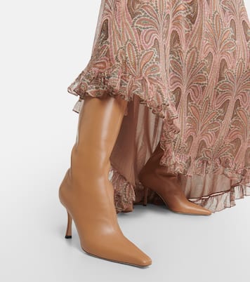 Agathe 85 leather knee-high boots | Jimmy Choo