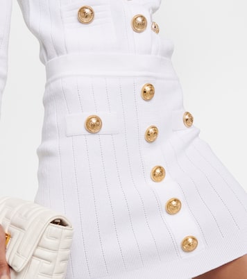 High-Rise-Minirock aus Strick | Balmain