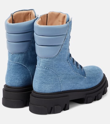 Gia 35 denim combat boots | Gia Borghini