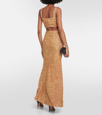 Cropped-Top mit Pailletten | Self-Portrait