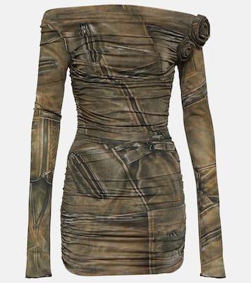 Printed off-shoulder minidress | Blumarine