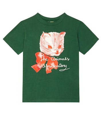 Rooster printed cotton T-shirt  | The Animals Observatory