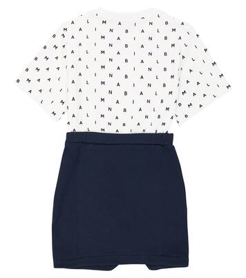 Bedrucktes Kleid aus Baumwoll-Jersey | Balmain Kids