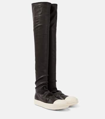 Stocking knee-high leather sneakers | Rick Owens