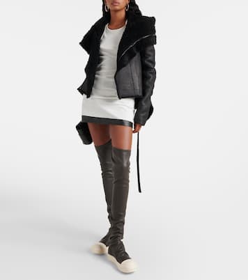 Stocking knee-high leather sneakers | Rick Owens