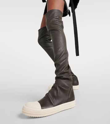 Stocking knee-high leather sneakers | Rick Owens