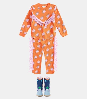 Printed fringed cotton sweatpants | Stella McCartney Kids