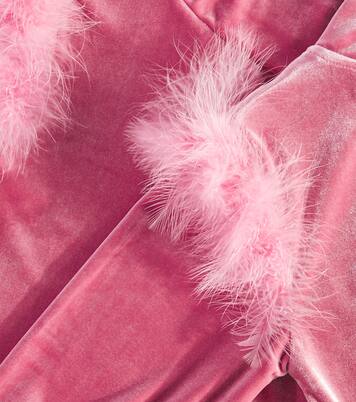 Feather-trimmed top | Monnalisa