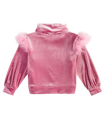 Feather-trimmed top | Monnalisa