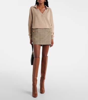 Herringbone wool-blend miniskirt | Stella McCartney