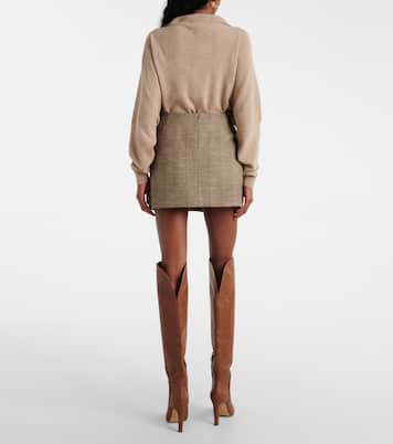 Herringbone wool-blend miniskirt | Stella McCartney