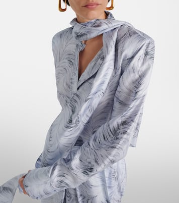 Abito lungo in seta con stampa | Stella McCartney