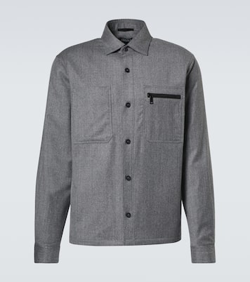 패딩 울 멜란지 오버셔츠 | Zegna