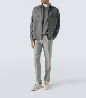 패딩 울 멜란지 오버셔츠 | Zegna