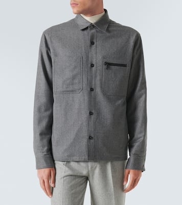 패딩 울 멜란지 오버셔츠 | Zegna