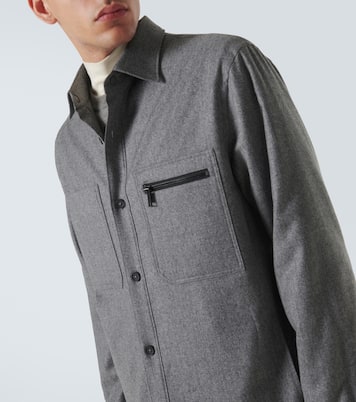 패딩 울 멜란지 오버셔츠 | Zegna