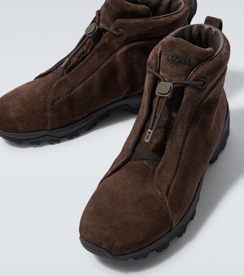 Triple Stitch suede high-top sneakers | Zegna