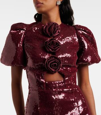 Robe Zelda à sequins et fleurs | Rebecca Vallance