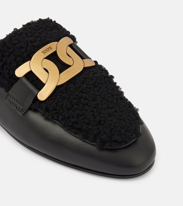 Catena Kate shearling and leather mules | Tod's