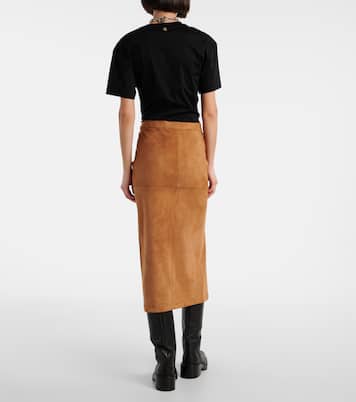 Midirock aus Veloursleder | Rabanne