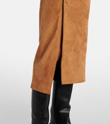 Midirock aus Veloursleder | Rabanne