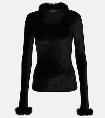 Faux-fur trimmed top | Balenciaga