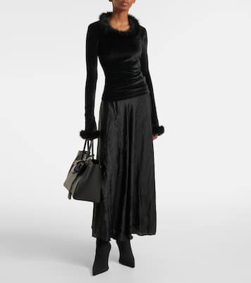 Faux-fur trimmed top | Balenciaga