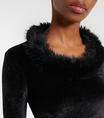 Faux-fur trimmed top | Balenciaga