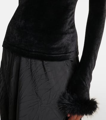 Faux-fur trimmed top | Balenciaga
