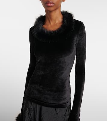 Faux-fur trimmed top | Balenciaga
