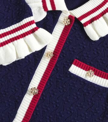 Vestido de pointelle con volantes | Self-Portrait Kids