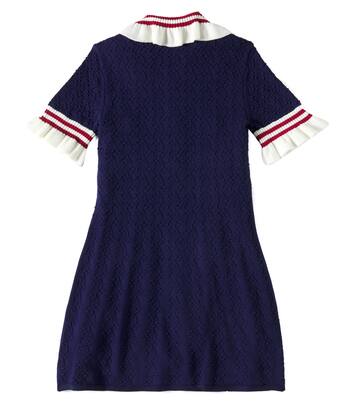 Vestido de pointelle con volantes | Self-Portrait Kids