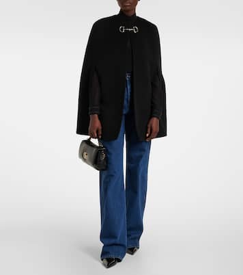 Mantella Horsebit in lana e seta | Gucci