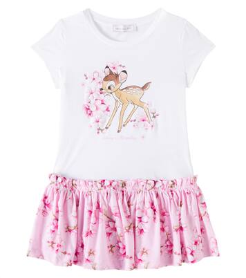 x Disney® printed cotton-blend dress | Monnalisa