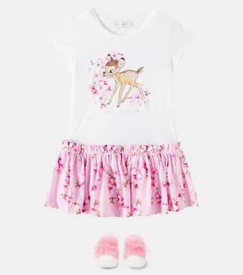 x Disney® printed cotton-blend dress | Monnalisa