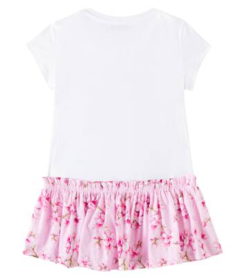 x Disney® printed cotton-blend dress | Monnalisa