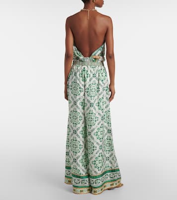 Pantalon ample imprimé en soie | Camilla