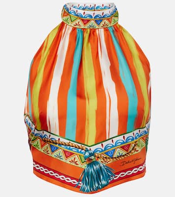 Striped halterneck silk top | Dolce&Gabbana